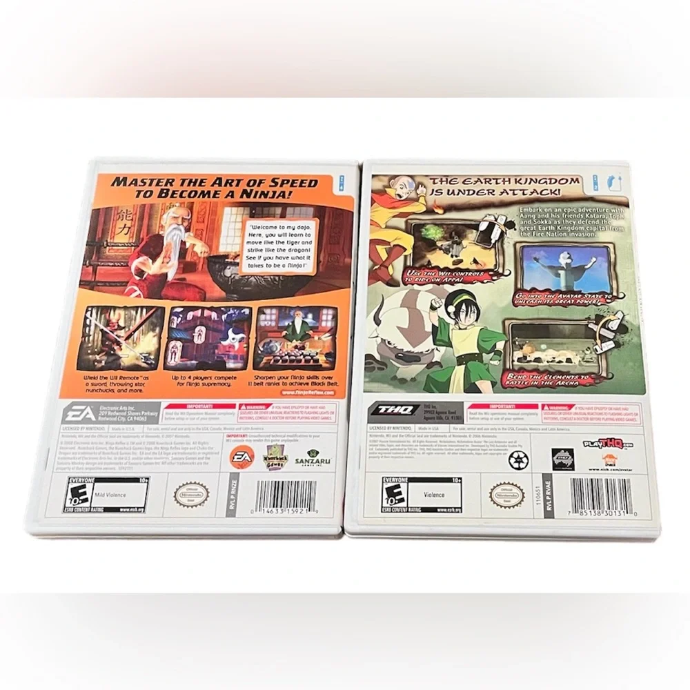 Wii Games Lot Of 2 NINJA Reflex & Avatar The Last Air bender The Burning Earth